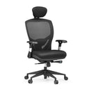 Silla alta gama VENUS BASE con malla negra, reposacabezas y reposabrazos de hjh OFFICE