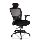 Silla alta gama VENUS BASE en gris-negro con respaldo de malla y reposacabezas de hjh OFFICE