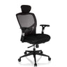 Silla alta gama VENUS BASE en gris-negro con respaldo de malla y reposacabezas de hjh OFFICE