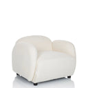 Sillón de diseño VERDUNA blanco con funda de tela estructurada y forma redondeada de hjh LIVING