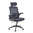 Silla Home Office Vertuflex negra con respaldo de malla y reposacabezas de MyBuero