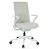 Silla alta gama VERVIO en gris claro con respaldo de malla y base con ruedas de hjh OFFICE
