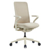 Silla alta gama VERVIO en color beige con respaldo de malla y base con ruedas de hjh OFFICE
