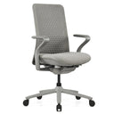Silla alta gama VERVIO en gris con respaldo de malla y reposabrazos de hjh OFFICE