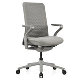 Silla alta gama VERVIO en gris con respaldo de malla y reposabrazos de hjh OFFICE