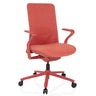 Silla alta gama VERVIO en color rojo con reposabrazos y base con ruedas de hjh OFFICE