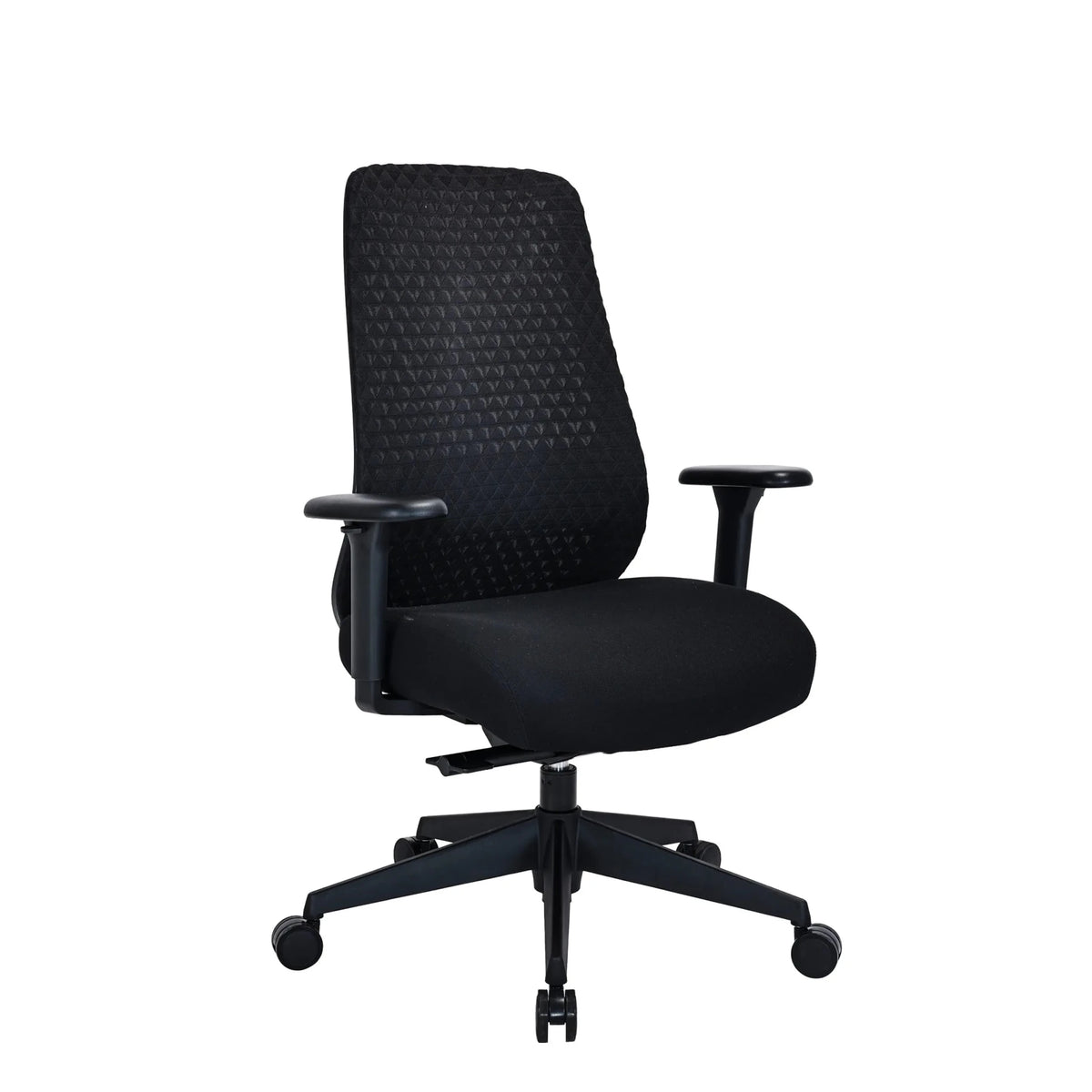 Silla de oficina profesional Verviq negra con tapizado de tela estructurada y reposabrazos de hjh OFFICE