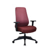 Silla de oficina profesional Verviq en color burdeos con respaldo estructurado y reposabrazos negros de hjh OFFICE