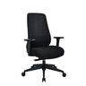 Silla de oficina profesional Verviq negra con tapizado de tela estructurada y reposabrazos de hjh OFFICE