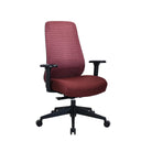 Silla de oficina profesional Verviq en color burdeos con respaldo estructurado y reposabrazos negros de hjh OFFICE