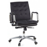 Sillón de oficina profesional VILLA 10 negro con tapizado acolchado y reposabrazos cromados de hjh OFFICE