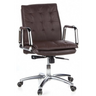 Sillón de oficina profesional VILLA 10 marrón con tapicería acolchada y reposabrazos cromados de hjh OFFICE
