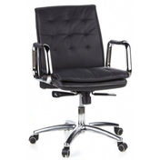 Sillón de oficina profesional VILLA 10 negro con tapizado acolchado y reposabrazos cromados de hjh OFFICE