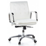 Sillón de oficina profesional VILLA 10 en color blanco crema con tapicería acolchada y estructura de cromo de hjh OFFICE