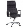 Sillón de oficina profesional VILLA 20 negro con tapizado acolchado y reposabrazos cromados de hjh OFFICE