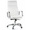 Sillón de oficina profesional VILLA 20 en blanco crema con tapicería acolchada y base cromada de hjh OFFICE