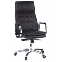 Sillón de oficina profesional VILLA 20 negro con tapizado acolchado y reposabrazos cromados de hjh OFFICE