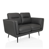 Sofá de diseño gris VINTALUX con dos plazas y patas negras delgadas de hjh LIVING