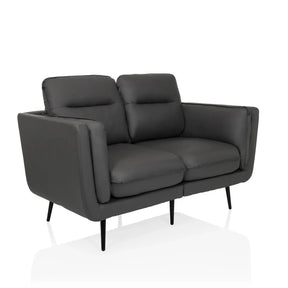 Sofá de diseño gris VINTALUX con dos plazas y patas negras delgadas de hjh LIVING