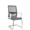 Silla de viga voladiza VISITER W gris con respaldo de malla y estructura cromada de hjh OFFICE