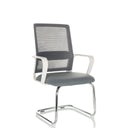 Silla de viga voladiza VISITER W gris con respaldo de malla y estructura cromada de hjh OFFICE