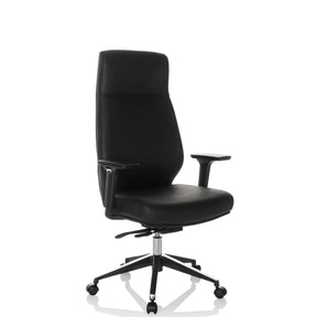 Sillón de oficina profesional VITORO ECO negro con tapizado de cuero sintético y reposabrazos de hjh OFFICE
