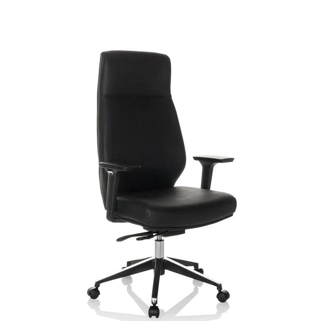 Sillón de oficina profesional VITORO ECO negro con tapizado de cuero sintético y reposabrazos de hjh OFFICE
