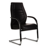 Silla de viga voladiza VITORO V negra con estructura de cromo brillante y reposabrazos de hjh OFFICE