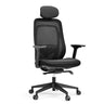 Silla de oficina profesional Vivadapt negra con respaldo de malla, reposacabezas y reposabrazos de hjh OFFICE