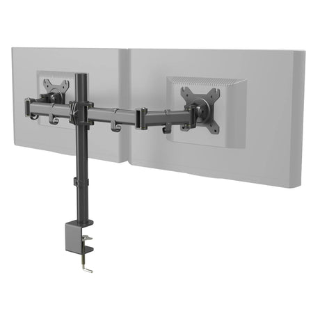 Soporte de monitor negro VM-MF2 para dos pantallas con brazo articulado ajustable de hjh OFFICE