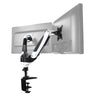 Soporte de monitor VM-MG2S en blanco y negro con dos brazos articulados para dos pantallas de hjh OFFICE