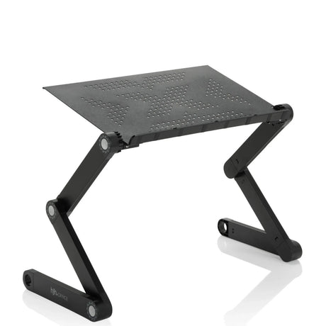 Ensayo de escritorio VM-SA II en negro con superficie perforada y estructura ajustable de hjh OFFICE