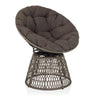 Silla de exterior gris WEAVORA con cojín de asiento suave y base trenzada de hjh LIVING
