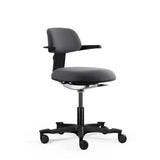 Silla de trabajo WORK 40 en color gris oscuro con reposabrazos y cinco ruedas de hjh OFFICE