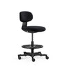 Silla de trabajo WORK MF2 negra con asiento acolchado, aro para los pies y ruedas de hjh OFFICE