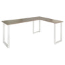 Escritorio de esquina WORKSPACE BASIC I con tablero gris y patas blancas en forma de U de hjh OFFICE