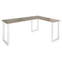 Escritorio de esquina WORKSPACE BASIC I con tablero gris y patas blancas en forma de U de hjh OFFICE