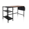 Escritorio WORKSPACE H I en negro y marrón con dos superficies de almacenamiento y un compartimento lateral de hjh OFFICE