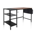 Escritorio WORKSPACE H I en negro y marrón con dos superficies de almacenamiento y un compartimento lateral de hjh OFFICE