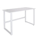 Escritorio blanco WORKSPACE LIGHT I con tablero sencillo y estructura en forma de U de hjh OFFICE