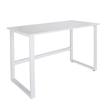 Escritorio blanco WORKSPACE LIGHT I con tablero sencillo y estructura en forma de U de hjh OFFICE