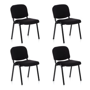 Cuatro sillas de cuatro patas negras XT 600 con asiento y respaldo acolchados de hjh OFFICE