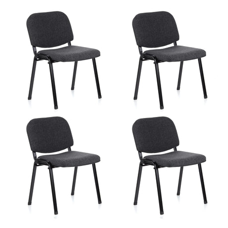 Pack de cuatro sillas de cuatro patas XT 600 en antracita con estructura oscura de hjh OFFICE