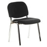 Silla de cuatro patas XT 600 C negra con tapizado de tela y estructura metálica brillante de hjh OFFICE
