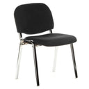 Silla de cuatro patas XT 600 C negra con tapizado de tela y estructura metálica brillante de hjh OFFICE