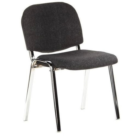 silla de cuatro patas XT 600 C con tapizado de tela antracita y estructura de metal cromado de hjh OFFICE
