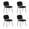 Set de cuatro sillas de cuatro patas XT 600 S con funda negra y estructura plateada de hjh OFFICE