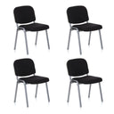 Set de cuatro sillas de cuatro patas XT 600 S con funda negra y estructura plateada de hjh OFFICE