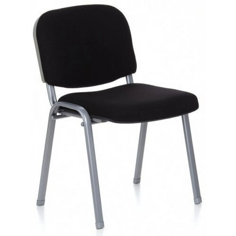 Silla de cuatro patas XT 600 S con funda negra y estructura metálica plateada de hjh OFFICE