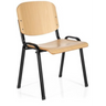 Silla de cuatro patas XT 600 SW H de madera de haya clara con estructura metálica negra de hjh OFFICE